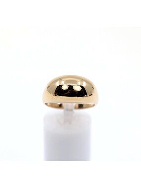 EternaGold 14K Yellow Gold Wide Domed Cigar Band Statement Ring - Size 10.25